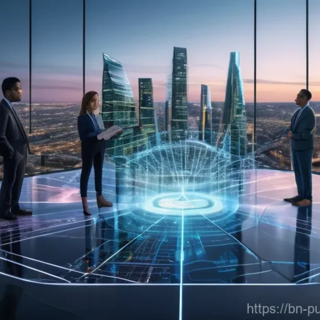 행정학의 복잡성 이론 - **Prompt 1: "The Interconnected City of Tomorrow"**
    "A wide-angle, futuristic cityscape at dusk,...