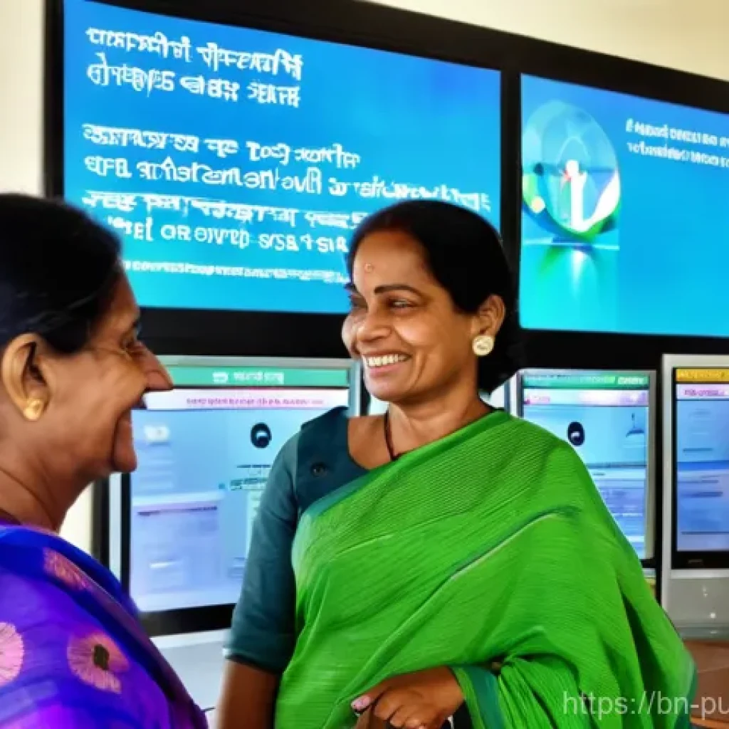 공공행정과 사회적 가치 - **Modernizing Citizen Services: Digital Accessibility and Trust**
    A bustling and bright modern g...