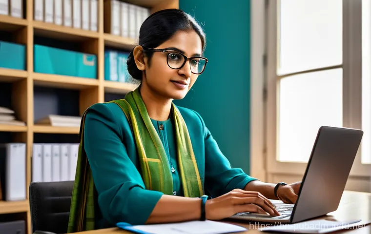 정부 부처와 공공행정 - **Prompt:** A bustling and vibrant "Digital Center" in a rural Bangladeshi village. Inside, a divers...