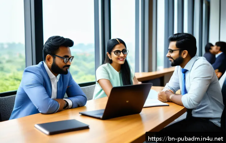 행정에서의 갈등 해결 - A diverse group of Bengali office workers engaged in a lively and open team meeting in a modern conf...